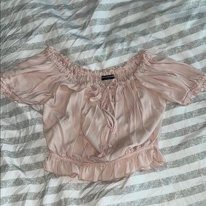 Brandy Melville Pink Off-Shoulder Top